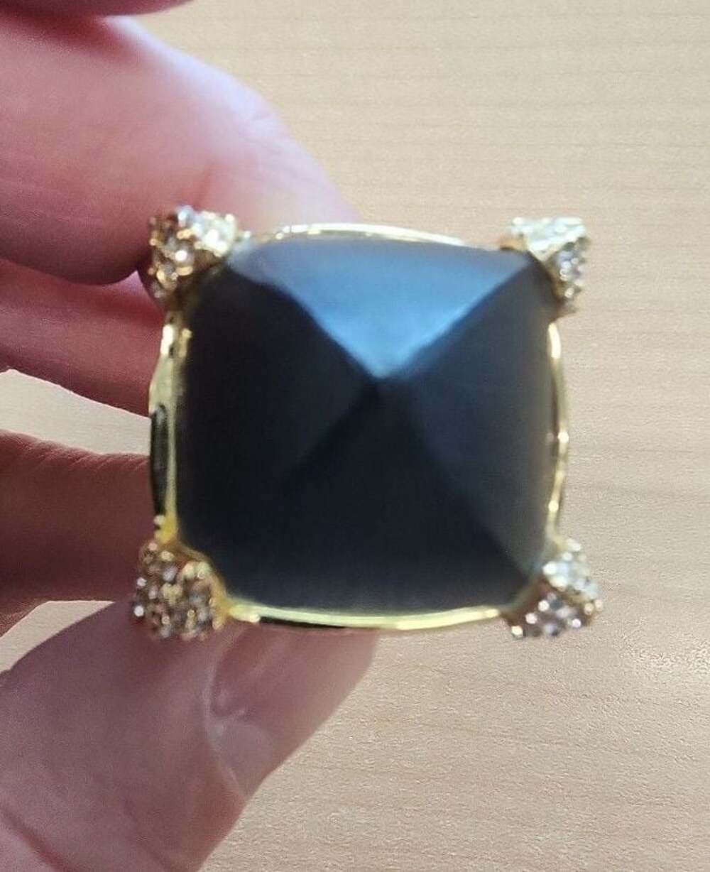 Alexis Bittar Pyramid Statement Ring with Crystal Accents - Picture 5 of 9